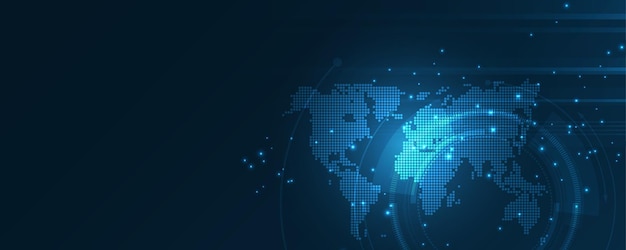 グローバルネットワーク接続世界地図