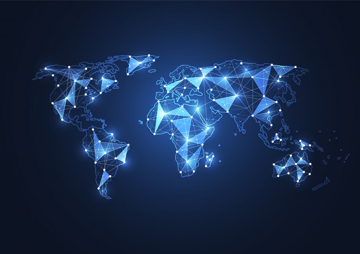 Vector global network connection.