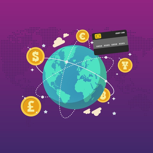 Global network credit card concept