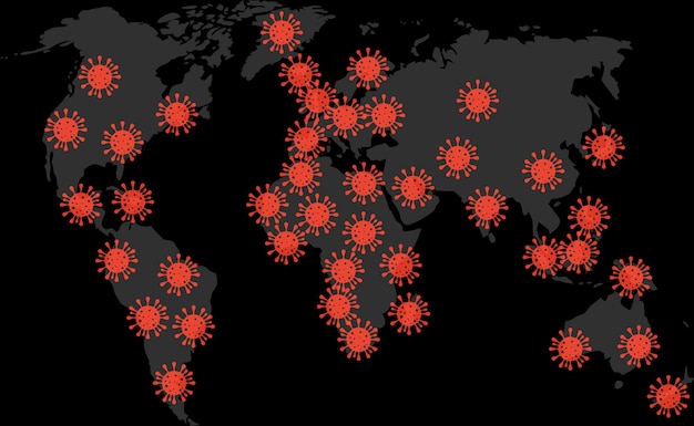 Vettore diffusione della mappa grafica della pandemia globale