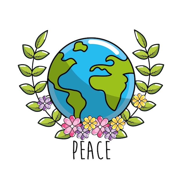 Vector global peace in worldwide to harmony spirit