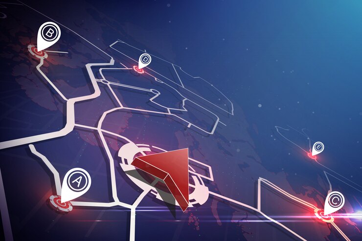 Vector global positioning system concept. gps icon and pin location on earth map.