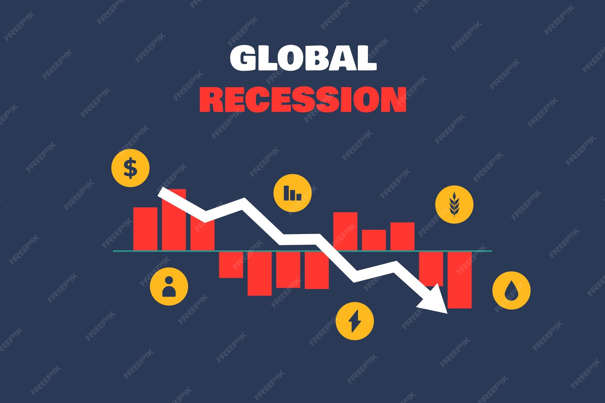 Premium Vector Global recession economic crisis chart background