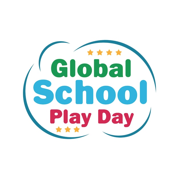 Vector global school play day logo vector illustration