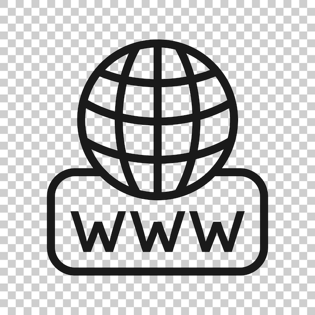 Vettore icona di ricerca globale in stile piatto illustrazione vettoriale dell'indirizzo del sito web su sfondo bianco isolato concetto di business della rete www