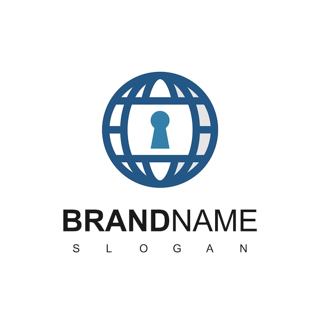 Global Security Logo Template, Globe Icon