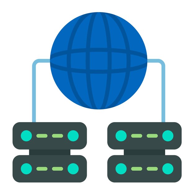 Global Servers Flat Illustration