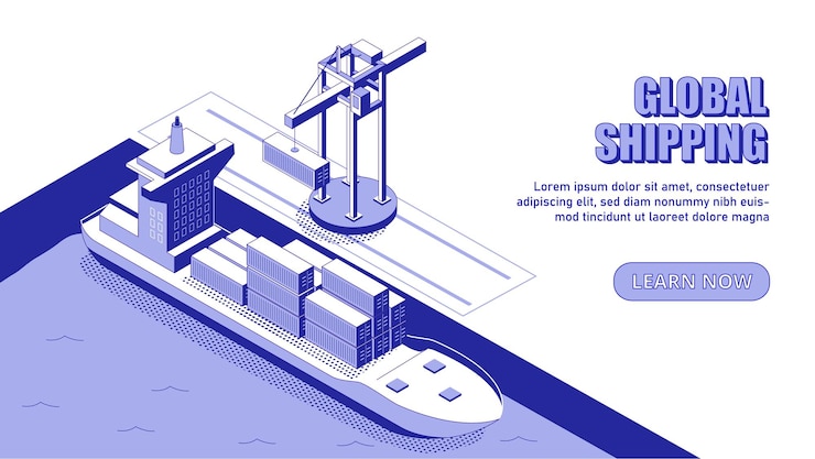 Vector global shipping concept