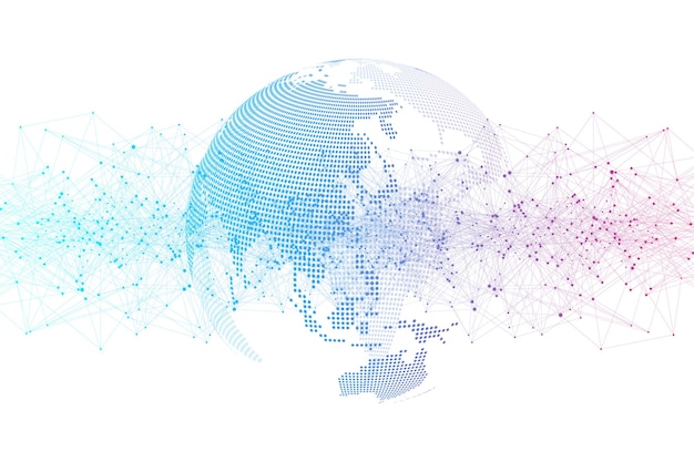 Concetto di rete sociale globale e connessione dati