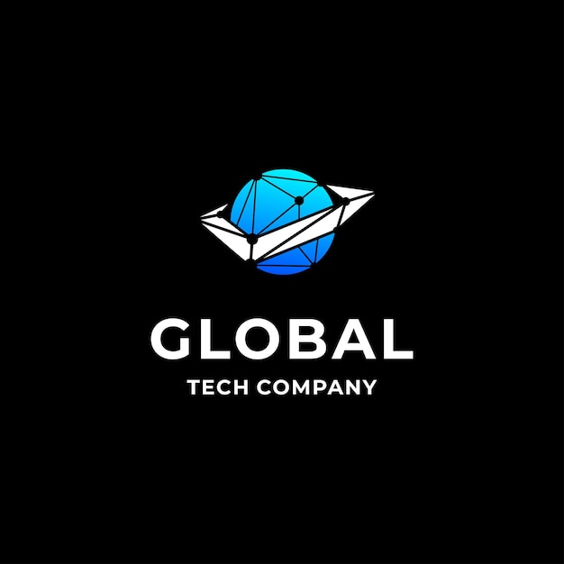 Modello di progettazione del logo tecnologico globale