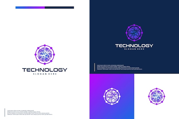 Vector global tech logo innovation modern logo design template