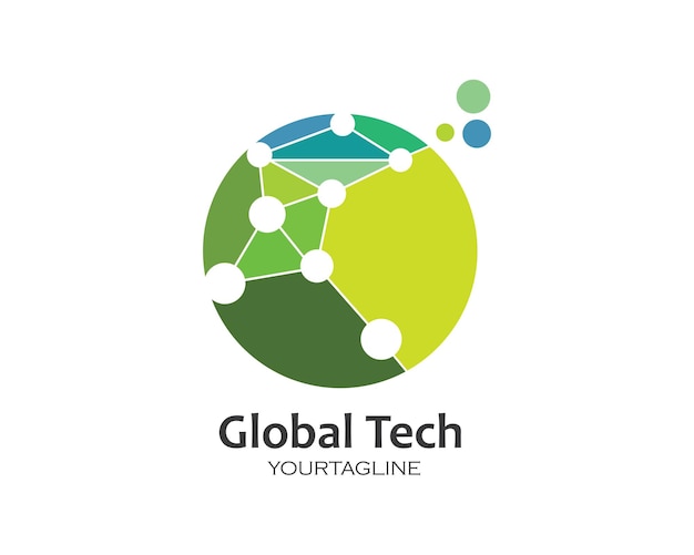 Global technolgy logo icon vector illustration design template