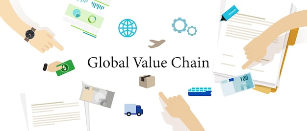 Global value chain distribution industry logistic supply delivery product shipping service