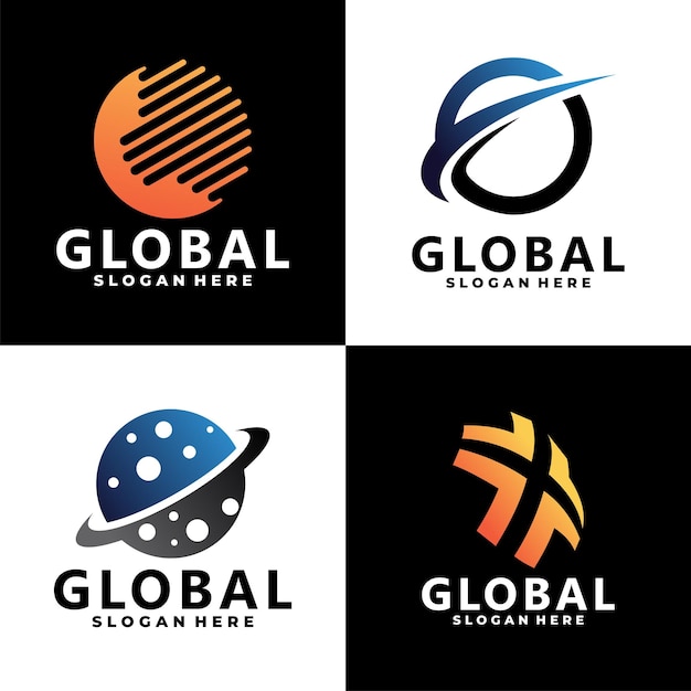 Global vector logo design isolated