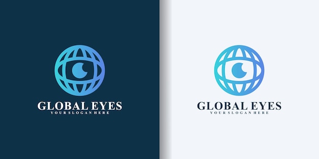 Global vision and eye design logo