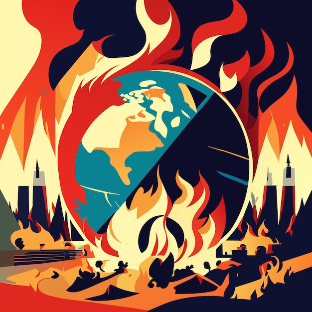 지구 온난화 경보 포스터