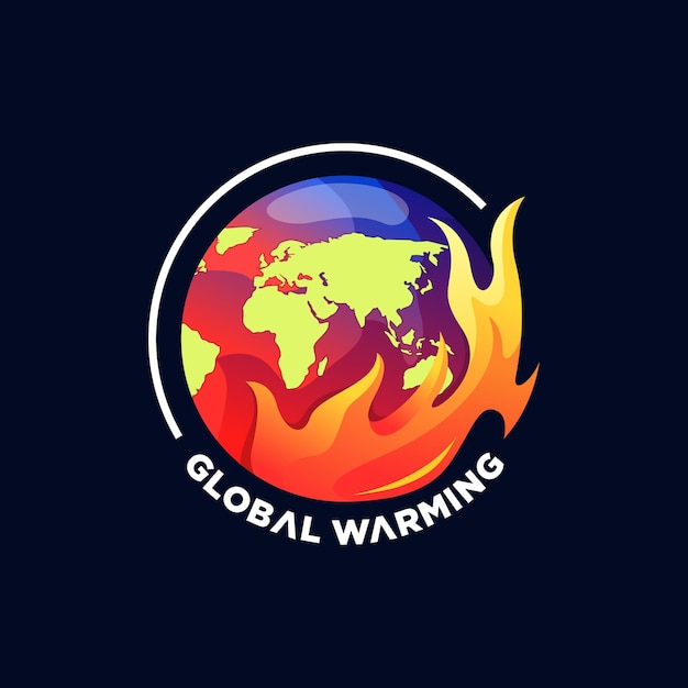 Global warming illustration with gradient style design vector