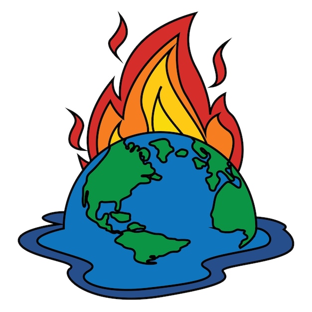 Vector global warming vector illustration