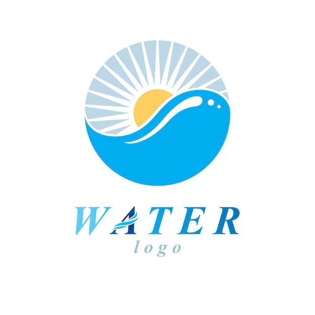 Logotipo vettoriale di circolazione globale dell'acqua per l'uso in organizzazioni termali e resort. concetto di armonia tra uomo e natura.