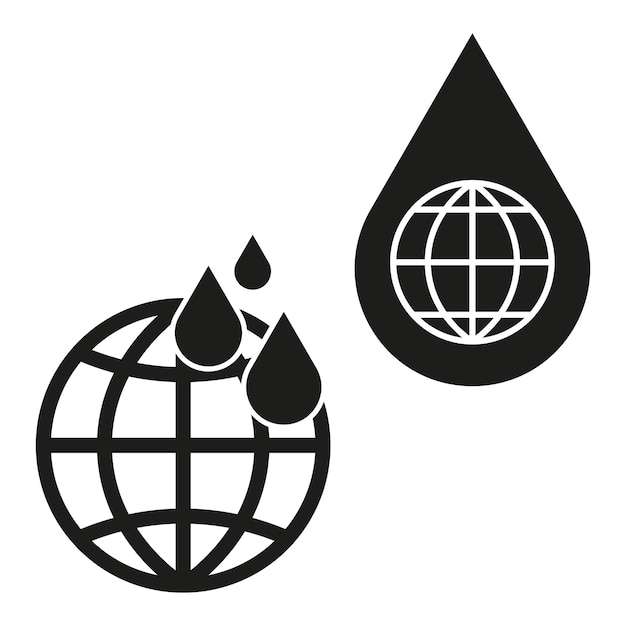 Икона глобальных водных ресурсов Символ охраны окружающей среды Векторная иллюстрация EPS 10