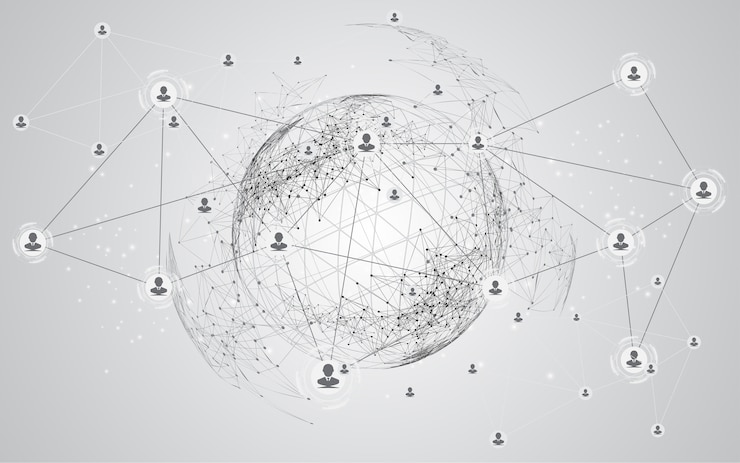 Vector globale abstracte de technologieachtergrond van de netwerkverbinding