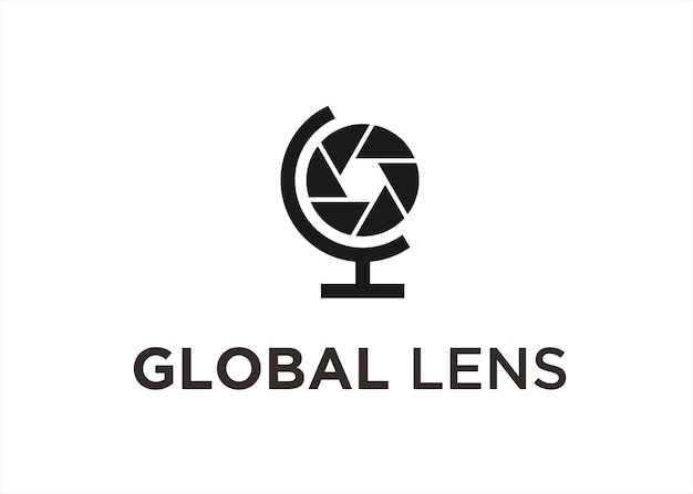 globale lens logo ontwerp vectorillustratie