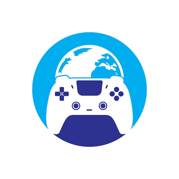 Globe en game console vector pictogram logo