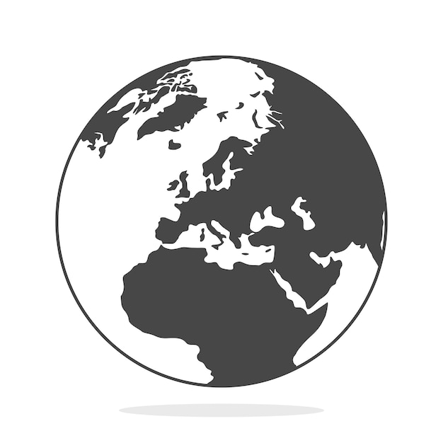 Vector globe flat design style on white background