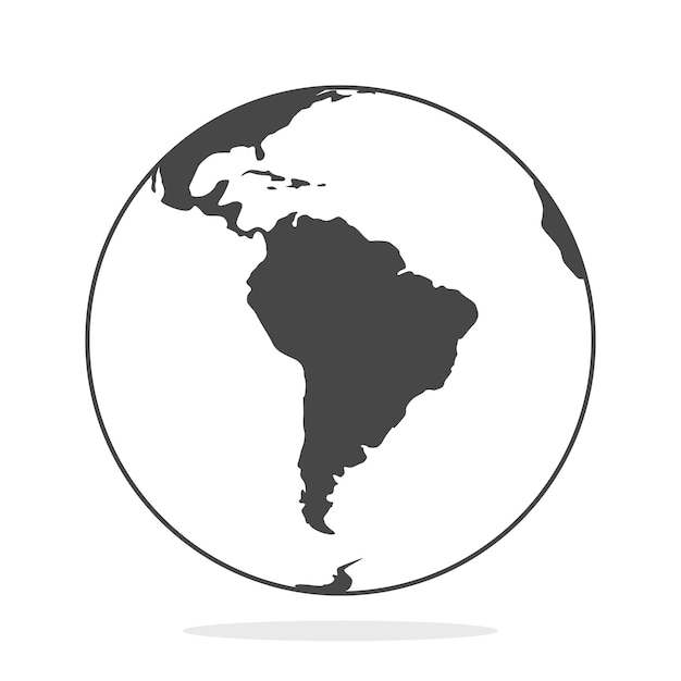 Vector globe flat design style on white background