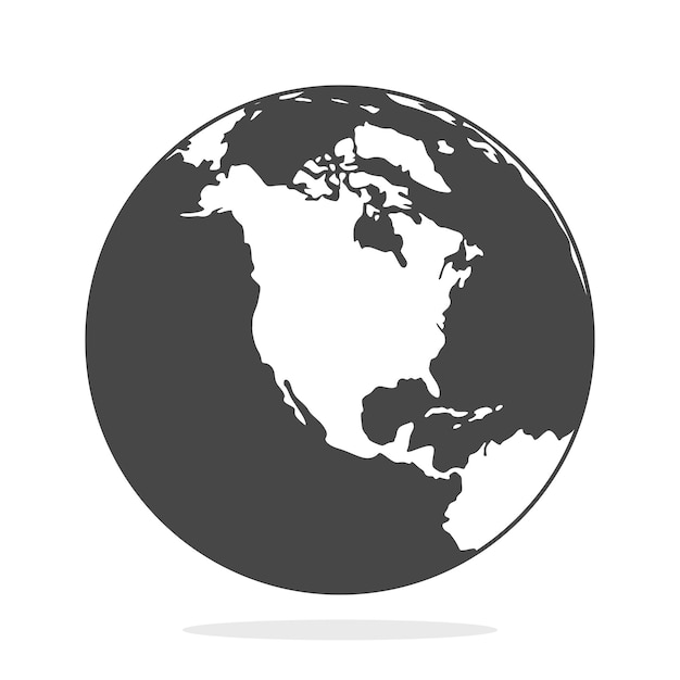 Vector globe flat design style on white background