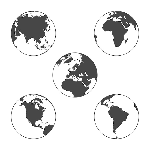 Globe flat design style on white background