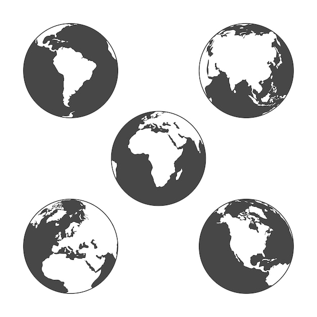 Globe flat design style on white background