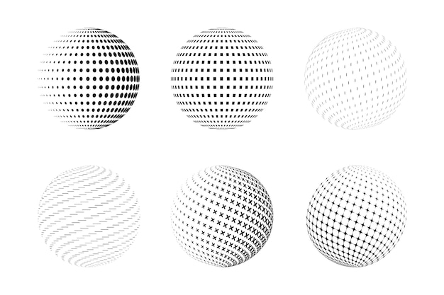 Globe grid spheres wireframe d spheres isolated
