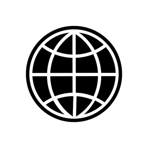 Иконка глобуса земля планета глобальный мир глобальный знак карта изолирована