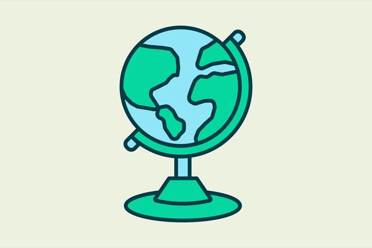 Vector globe icon icon related to ui elements suitable for web site app user interfaceselement printable etc flat line icon style simple vector design editable