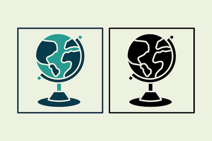 Vector globe icon icon related to ui elements suitable for web site app user interfaceselement printable etc solid icon style simple vector design editable