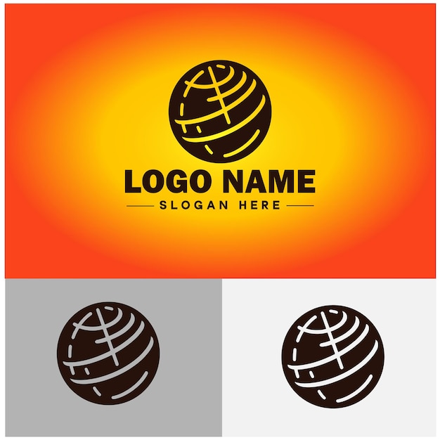 Икона глобуса Логотип планеты Земля Векторная графика для бизнеса Икона бренда Шаблон логотипа глобуса