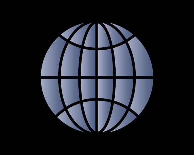 Globe icon vector line art design