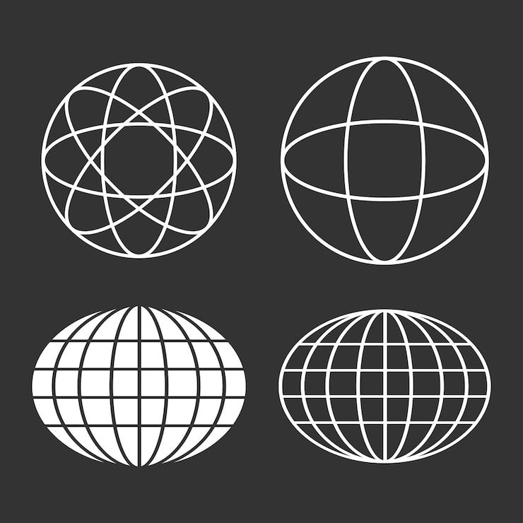 Vector 글로브 아이콘 세계 터 세트
