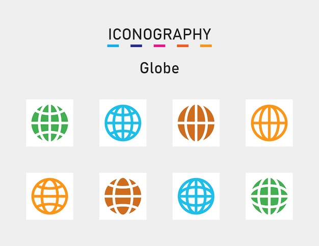 Globe icons set