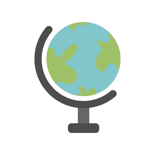 Globe illustration in minimal cartoon style