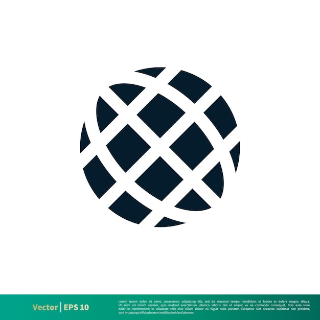 Globe Line Icon Vector Logo Template