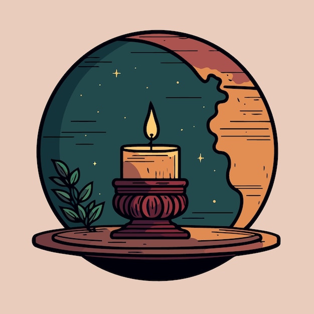 A globe and a lit candle to represent the campaign against climate change called earth hour