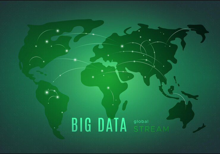 Vector globe network 3d world map technology background