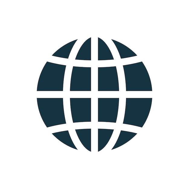 Vector globe planeet pictogram teken internet wereldwijde bol