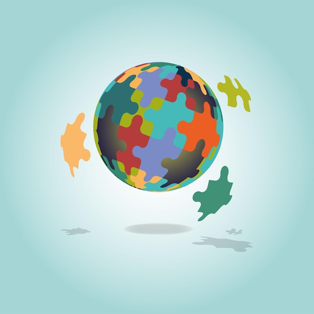 Globe puzzel ontwerp vectorillustratie