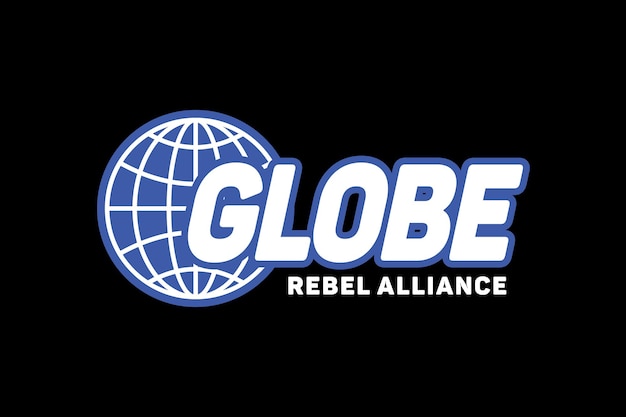 黒の背景にグローブ反乱同盟のロゴ