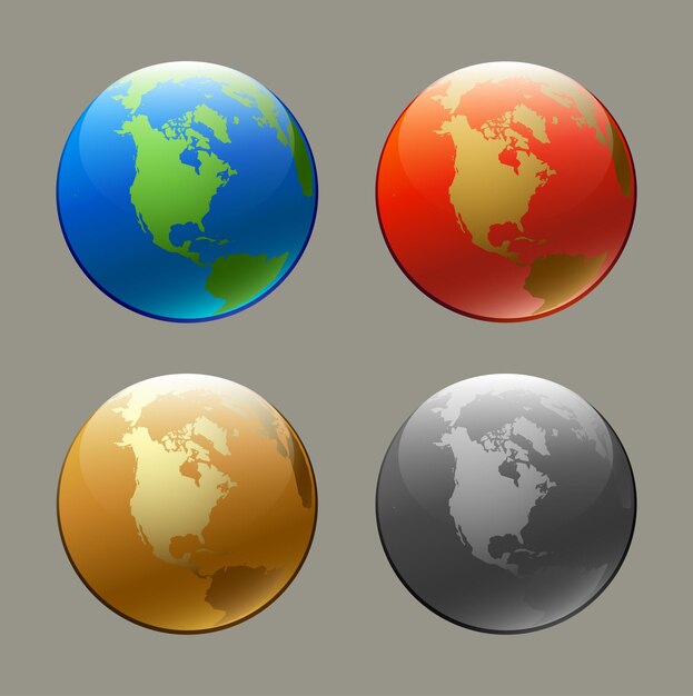 Vector globe set