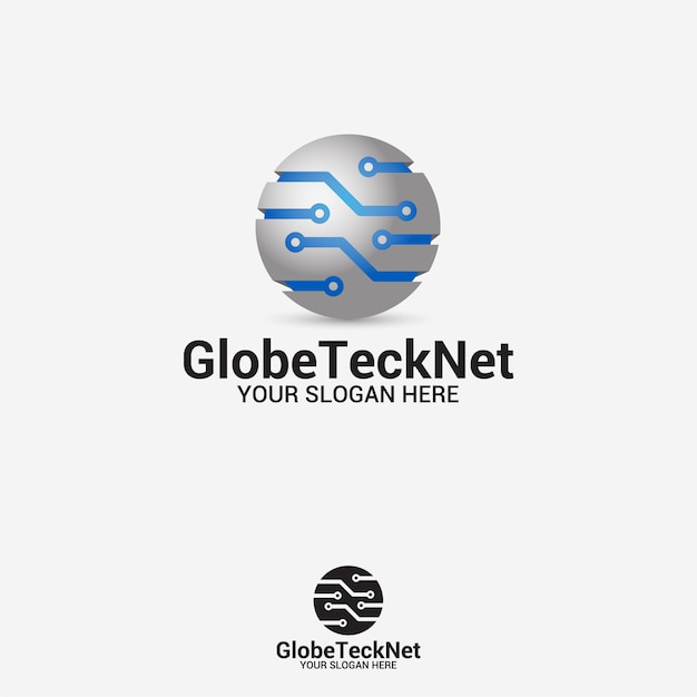 Vector globe tech net logo