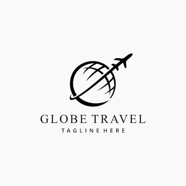 Globe travel logo design